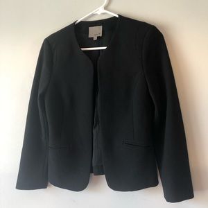 Aryn K sophisticated open black blazer S